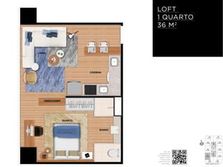 LOFT
1 QUARTO
36 M2
ao 901
ao 902
ao 903
ao 906
ao 908
ao 909
ao 910
ao 904*
ao 905
410 401
408
409 402
403
404
ao 907
407
406 405
N
*unidades adaptadas para P.M.R.
Use seu
smartphone
ou tablet para
fazer o tour
virtual pelo
apartamento
decorado.
 