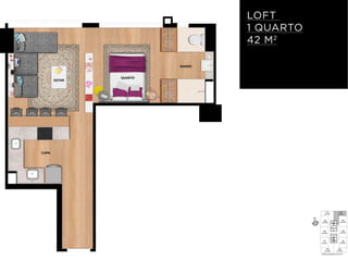 LOFT
1 QUARTO
42 M2
ao 901
ao 902
ao 903
ao 906
ao 908
ao 909
ao 910
ao 904*
ao 905
410 401
408
409 402
403
404
ao 907
407
406 405
N
*unidades adaptadas para P.M.R.
 