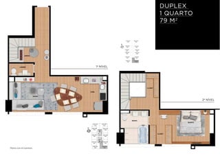 1º NÍVEL
2º NÍVEL
DUPLEX
1 QUARTO
79 M2
1010/1210
1410
1001/1201
1401
1008/1208
1408
1009/1209
1409
1002/1202
1402
1003/1203
1403
1004/1204
1404
1007/1207
1407
1006/1206
1406
1005/1205
1405
N
*Planta com kit banheira.
 