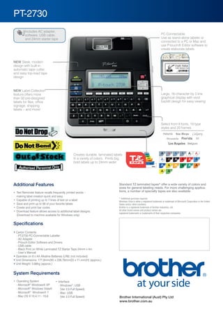 Brother pt 2730 software