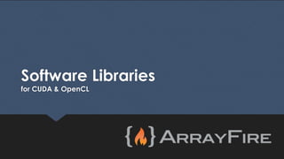 Software Libraries
for CUDA & OpenCL

 