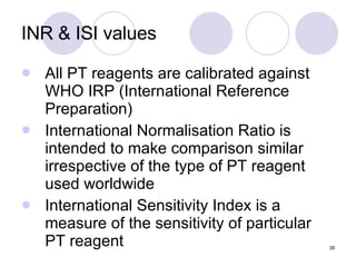 Isi Measure PT APTT Technical Information | PPT