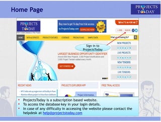 Project Site Sign In Projects Today is a subscription based website providing information on ...