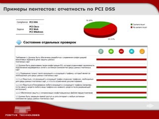 Примеры пентестов :  отчетность по  PCI DSS 