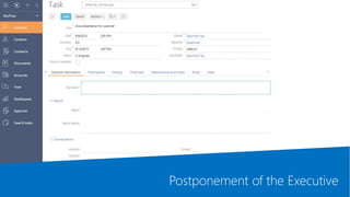 Postponement of the Executive
 