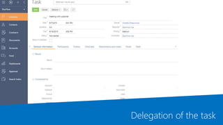 Delegation of the task
 