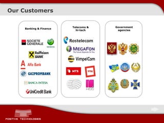 Telecoms &
hi-tech
Our Customers
Government
agencies
Banking & Finance
 