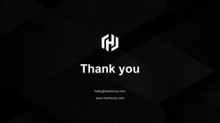 ∕Copyright © 2019 HashiCorp
21
www.hashicorp.com
hello@hashicorp.com
Thank you
 