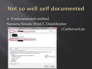    WinCCViewer ActiveX store credentials in innerHTML
   We can get it via XSS
 