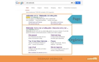 WEBINAR WEBNODE 
Pago 
Orgânico 
 