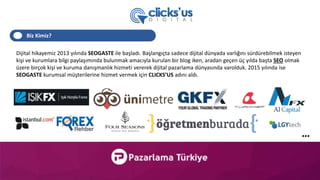 Biz Kimiz?
Dijital hikayemiz 2013 yılında SEOGASTE ile başladı. Başlangıçta sadece dijital dünyada varlığını sürdürebilmek...