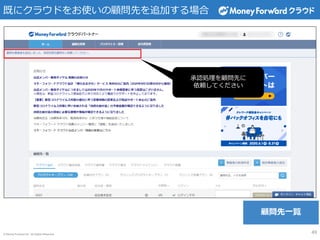 © Money Forward Inc. All Rights Reserved
既にクラウドをお使いの顧問先を追加する場合
顧問先一覧
49
承認処理を顧問先に
依頼してください
 