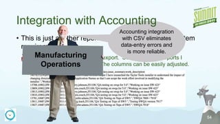 35AccountingIntegrationTempo NeedsCustomReportsI need charges accounted correctly for projects and customersEasyTimecardsI need custom reports by user and by projectI need time reporting to be quick and painlessManufacturingOperationsITManagementDeveloper