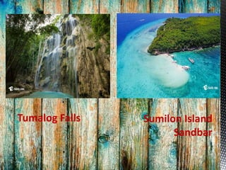 Sumilon Island
Sandbar
Tumalog Falls
 