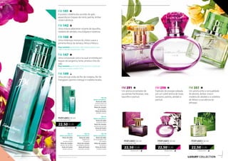 FM 291
Um aroma encantador de
suculentas framboesas, rosa,
baunilha e pachuli.
FM 298
Explosão de energia rodeada
por um subtil aroma de rosas,
osmanto, peónia, sândalo e
pachuli.
450,00 EUR/1 l
22,50 EUR
perfumes 50 ml
concentração 20%
FM 351
Um aroma entre a sensualidade
do absinto, âmbar cinza e
madeira de sândalo e a subtileza
de frésia e a suculência do
pêssego.
450,00 EUR/1 l
22,50 EUR
perfumes 50 ml
concentração 20%
FM 141
A pureza cristalina dos acordes de gelo
aquecida por toques de romã, peónia, âmbar
cinza e almíscar.
FM 142
Uma mistura altamente viciante de baunilha,
madeira de sândalo, rosa búlgara e tuberosa.
FM 146
Uma misteriosa mistura do cheiro suave a
pimenta fresca da Jamaica, frésia e hibisco.
Peça também: geldebanho(146e),bálsamoparaocorpo
(146m*),deoroll-onperfumado (146t)
FM 147
Uma composição única na qual se entrelaçam
toques de tangerina, lichia, ameixa e lírio do
vale.
Peça também: geldebanho(147e),deoroll-onperfumado
(147t),perfumeparaocabelo(147w)
FM 149
Uma sensual união de flor de cerejeira, flor de
Frangipani (jasmim-manga) e madeira tanaka.
450,00 EUR/1 l
22,50 EUR
perfumes 50 ml
concentração 20%
450,00 EUR/1 l
22,50 EUR
perfumes 50 ml
concentração 20%
FM 146
Notas aromáticas:
Notas de saída:
pimenta fresca de
jamaica, frésia roxa
Notas de coração:
flor de hibisco
Notas de fundo:
sândalo, incenso
FM 147
Notas aromáticas:
Notas de saída:
tangerina, lichia
Notas de coração:
ameixa, lírio do vale
Notas de fundo:
baunilha, âmbar
FM 149
Notas aromáticas:
Notas de saída:
flor de fangipani, flor
de cerejeira
Notas de coração:
châ branco
Notas de fundo:
madeira tanaka
FM 141
Notas aromáticas:
Notas de saída:
romã,
acordes de gelo
Notas de coração:
peónia, flor de lótus
Notas de fundo:
âmbar, almíscar
FM 142
Notas aromáticas:
Notas de saída:
bergamota,
tangerina
Notas de coração:
rosabúlgara,tuberosa
Notas de fundo:
baunilha, sândalo
LUXURY collection* disponível até rutura de stock18 19
Os produtos FM são produtos originais do FM GROUP World.
 