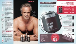 SÉRUM INTENSIVO
• Com substâncias ativas exclusivas
• Relaxa, hidrata e alisa a pele
• Reduz a profundidade das rugas
• Com Argireline®
, Ameliox®
e Polylift®
30 ml | 28230
82,50€
CUIDADO PARA AS RUGAS
• Concentrado intensivo para aplicar nas	
	 rugas de expressão
• Concebido a pensar nas pequenas 	
	 rugas na zona da boca, olhos e testa
• Com componentes altamente 		
	 eficazes como Argireline®
, Gatuline 	
	Expression®
e Dynalift®
• De rápida absorção e após 30 minutos	
	 apresenta logo uma evolução positiva
15 ml | 28236
39,90€
SEROX
DAILY CARE
COMBINAÇÃO DE PRINCÍPIOS ATIVOS PARA USO ESPECÍFICO
Serox proporciona uma elasticidade visivelmente maior e, além
disso ajuda a reduzir especificamente as pequenas rugas de
expressão ao redor dos olhos, na testa e na zona do nariz.
20+ 30+ 40+
CREME CUIDADO INTENSIVO
• Creme anti-idade inovador
• Combate as rugas finas e profundas
• Com Argireline®
, Ameliox®
e Ultra 	
	 Filling Spheres®
50 ml | 28231
56,50€
DISCOS PROFISSIONAIS
PARA OS OLHOS
• Hidrata intensivamente a zona ocular
•	A partir de colagénio liofilizado, que é
humedecido pela solução de ativação
4 x 2 Discos | 28235
46,90€
POWER
LIFT
SPECIAL CARE
TOQUE DE FRESCURA INTENSA PARA HOMENS E MULHERES
Powerlift fornece o toque de frescura perfeito à pele cansada.
A combinação de Reductine®,
ácido hialurónico, extrato de algas e uma
mistura de sete plantas proporciona a hidratação perfeita da cútis.
Aumenta a vitalidade e elasticidade da pele durante todo o dia.
20+ 30+ 40+
CREME FACIAL
• Creme suave e cremoso
• Ajuda na renovação celular cutânea
• Reduz as linhas de expressão e 		
	 pequenas rugas
30 ml | 28091
22,50€
20+ 30+ 40+
PLATI
NUM
DAILY CARE
EXPRESS ANTI-BRILHO
•	Creme de rosto hidratante, 		
	 matificante e de rápida absorção
•	A pele fica mais uniforme e lisa
• Com Evermat™
, que evita o brilho 	
	 da pele, sem a ressequir.
30 ml | 28442
34,50€
24,50€
LINHAPLATINUM
CUIDADO PERFEITO
PARA HOMEM
EXPRESS ENERGIZANTE
• Creme de rosto hidratante levemente
bronzeador e de rápida absorção
• Estimula a pele de dá-lhe um aspeto
fresco e luminoso
• Com vitamina E e DHA Plus®
, para
um bronzeado ligeiro e uniforme.
30 ml | 28441
34,50€
REVITALIZANTE EXPRESS OLHOS
• Creme suave, de rápida absorção,
especial para a zona à volta dos olhos
• Ajuda a disfarçar as olheiras e as
pequenas rugas
• Com Lumin-Eye®
, extrato de café
verde e ácido hialurónico
30 ml | 28443
34,50€
CREME ANTI-IDADE
• Creme facial leve, de rápida absorção
• Hidratante e refrescante
• Com água glaciar encapsulada, extrato
de cato, ácido hialurónico e vitamina E.
50 ml | 28440
45,90€
POUPE NO SET PLATINUM
Creme anti-idade • 50 ml 45.90€
Revitalizante de olhos • 30 ml 34,50€
SET PLATINUM 28469
SÓ EM SETEMBRO
Creme anti-idade • 50 ml 45.90€
Revitalizante de olhos • 30 ml 34,50€
SET PLATINUM 28469
Total: 		 80,40€
Creme anti-idade • 50 ml 45.90€
Revitalizante de olhos • 30 ml 34,50€
SET PLATINUM 28469
Set APENAS: 62,90€
EXPRESS ANTI-BRILHO
•	Creme de rosto hidratante, 		
	 matificante e de rápida absorção
•	A pele fica mais uniforme e lisa
• Com Evermat™
, que evita o brilho 	
	 da pele, sem a ressequir.
30 ml | 28442
34,50€
24,50€
EXPRESS
ANTI-BRILHO
POUPE
10€
Total: 		 80,40€
Set APENAS: 62,90€
Total: 		 80,40€
Set APENAS: 62,90€
PARA A PELE MASCULINA
A partir dos 25 anos, a pele masculina começa a
perder a capacidade de auto regeneração. Mas temos
algo que o pode ajudar: ZEITGARD PLATINUM.
Um sistema de cuidado ideal para a pele dos
homens. Eficaz, simples e rápido.
CUIDADO PERFEITO
PARA HOMEM
CUIDADO PERFEITO
PARA HOMEM
16 17
 