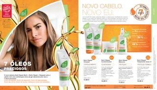 O novo sistema Nutri-Repair (Nutri = Nutrir, Repair = Reparar) nutre o
cabelo com uma combinação única de gel natural de aloe vera e
7 óleos preciosos:
ÓLEO DE ARGÃO, ÓLEO DE ABACATE, ÓLEO DE MACADÂMIA,
ÓLEO DE CÔCO, ÓLEO DE OLIVA, LINHAÇA E ÓLEO DE GIRASSOL
7 ÓLEOS
PRECIOSOS
A gama Aloe
Via foi eleita
produto do ano
2018 – inovação
premiada por
consumidores
7OILS
**Comusocombinadodochampô,condicionadoremáscara.Confirmadoportestebiofísicosdepentearmolhadoeefeitodequebra
decabeloemcomparaçãocomumchamponeutro,realizadopelaproDERMemjaneirode2018.
***Estudorealizadoem40pessoasconduzidopelaDermatestemdezembrode2017
Nutri-Repair
Champô
novo
aroma
Nutri-Repair
Máscara
novo
aroma
Nutri-Repair
Tratamento leave-in
PROTEÇÃO TÉRMICAPROTEÇÃO
novo
Nutri-Repair
Condicionador
ELASTICIDADEFORTALECIMENTO
•
•
•
	 Suavidade acetinada: 	
	 até 3 x mais fácil de 	
	pentear**
	 Brilho Saudável:
	 mais de 90 % menor 	
	 quebra de cabelo**
	 Aroma Revitalizante:
	 95 % das pessoas 	
	 testadas adoram o aroma***
• Com 60% de gel de aloe
vera e extrato de bambu
orgânico
• Funciona como um protetor
de calor
• Nutre e hidrata o cabelo
• Ideal antes do styling (como
secagem ou alisamento) -
sem enxaguar
20647 | 150 ml
13,90 €
• Com 15% de Aloe Vera Gel e
Nutri Oil Repair Complex de
7 óleos
• Nutre e repara o cabelo em
profundidade, preenche áreas
porosas, restaura a estabilidade
do cabelo e evita a quebra de
cabelo a longo prazo
• Aplique 1-2 vezes por semana
em vez do condicionador
20730 | 200 ml
17,50 €
• Com 15% de Aloe Vera
Gel e Nutri Oil Repair
Complex de 7 óleos
• Nutre e repara o cabelo
por dentro, sem pesar
• Suaviza e sela a superfície
do cabelo
• Para todas as lavagens
de cabelo
20649 | 200 ml
13,90 €
• Com 45% de gel aloe vera
e extrato de bambú orgânico
• Limpa suavemente,
fortalece o cabelo a partir do
exterior e fornece hidratação
ao cabelo e couro cabeludo
• Em todas as lavagens de
cabelo
20648 | 200 ml
11,90 €
Com LR ALOE VIA Cuidado capilar Nutri-Repair, os cabelos secos e danificados são coisas do
passado. O novo sistema de tratamento capilar com uma combinação única de gel de aloe vera
e 7 óleos naturais, fortalece, nutre e repara o cabelo e protege contra a sua quebra. Para uma
sensação de suavidade sedosa, brilho saudável e autoconfiança até as pontas dos cabelos.
NOVO CABELO.
NOVO EU.
novo
Champô, Condicionador,
Máscara 20763
CUIDADO PARA OS CABELOS
EM SET 38,90 €
TOTAL INDIVIDUAL
38,90 €SET POR APENAS
43,30 €
Aloe Vera
45%
Aloe Vera
15%
Aloe Vera
15%
Aloe Vera
60%
ALOEVIA
2120
 