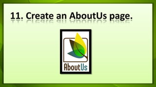 11. Create an AboutUs page.