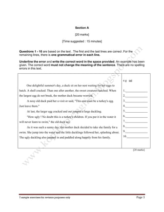 Kertas Soalan Pt3 Pt3 Error Identification Exercise