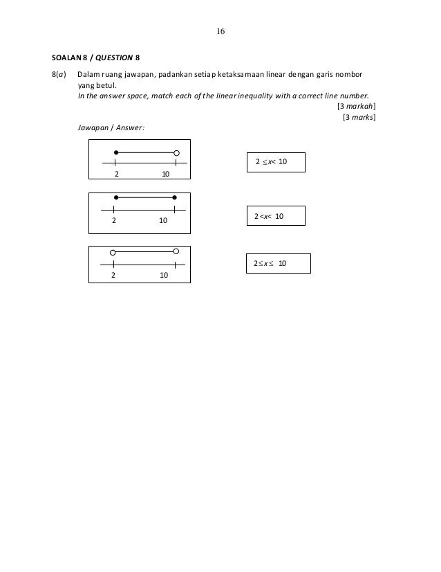 Contoh Instrumen/Item Pentaksiran Tingkatan 3 Matematik