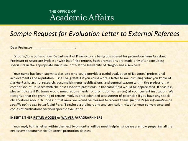 preparing promotion and tenure files 02 24 15 how to write a tenure letter for a professor