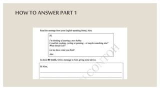 HOW TO ANSWER PART 1
 