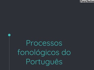 Processos
fonológicos do
Português
 