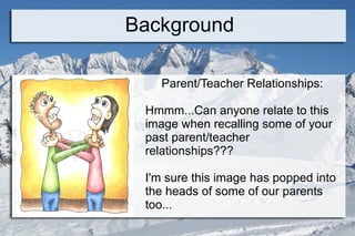 Background Parent/Teacher Relationships: Hmmm...Can anyone relate to this image when recalling some of your past parent/teacher relationships??? 