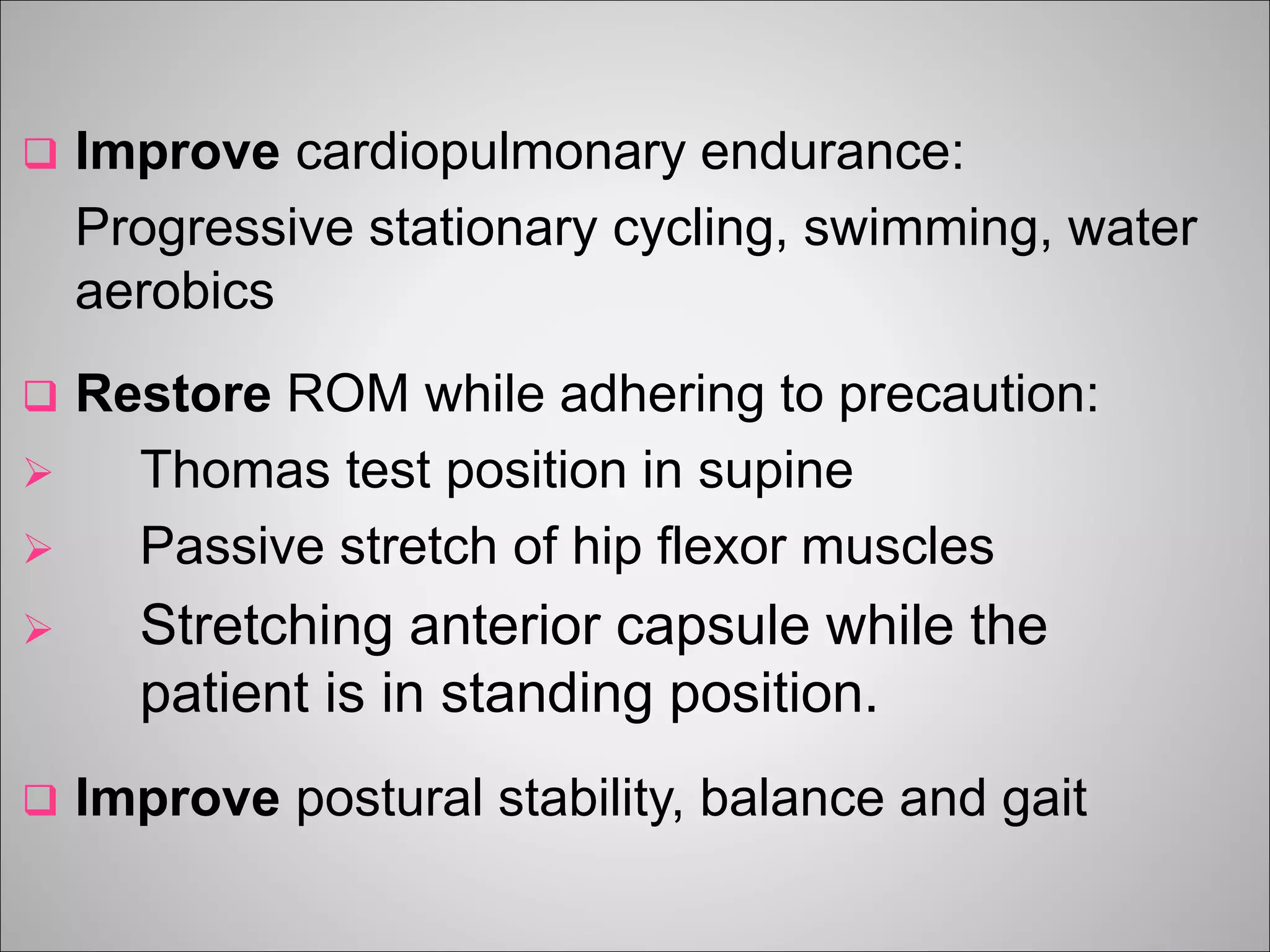 Physiotherapy Rehab After Total Hip Replacement | PPTX