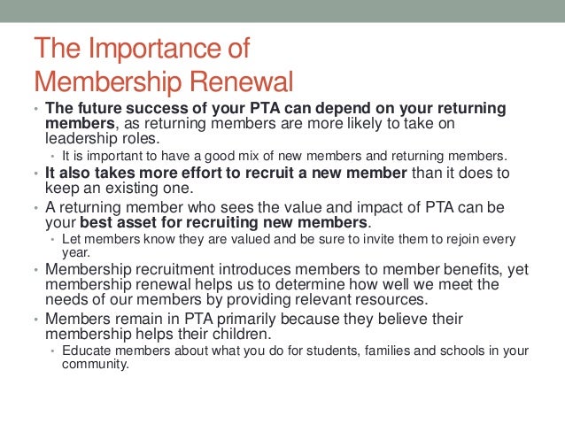pta membership planning workshop membership renewal letter