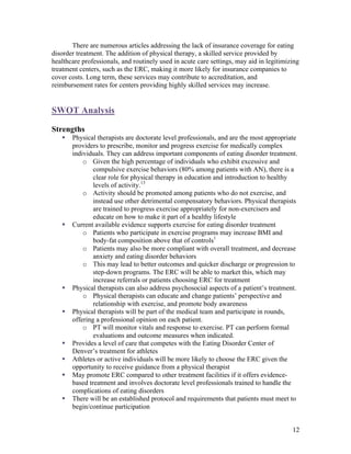 Physical Therapy in Eating Disorder Treatment Centers | PDF