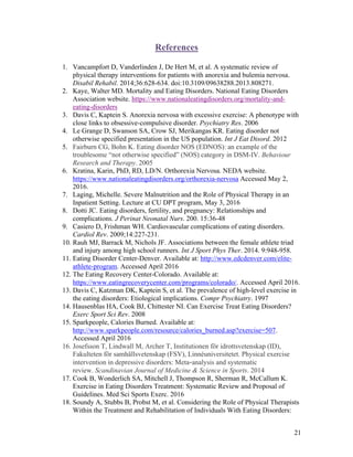 Physical Therapy in Eating Disorder Treatment Centers | PDF