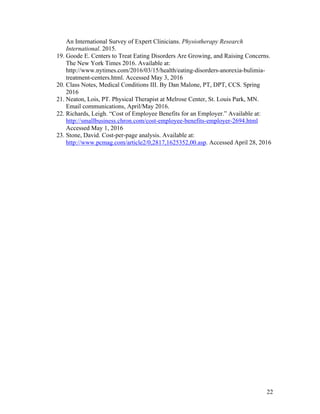 Physical Therapy in Eating Disorder Treatment Centers | PDF