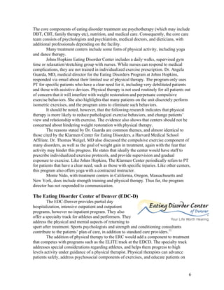 Physical Therapy in Eating Disorder Treatment Centers | PDF