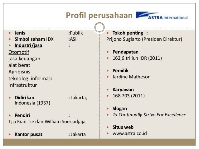 Profil Pt Astra International Tbk