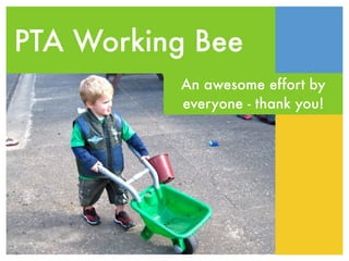 PTA Working Bee
          An awesome effort by
          everyone - thank you!
 