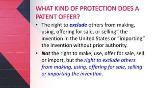 Offer Invention PATENT and types of patents | PPTX