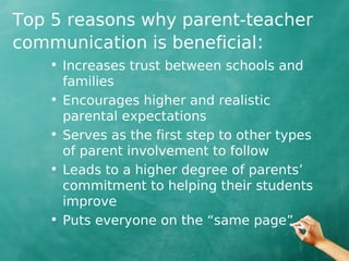 Parent Teacher Communication Parent Teacher Communication