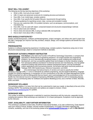 Ptc Uml2 Workshop
