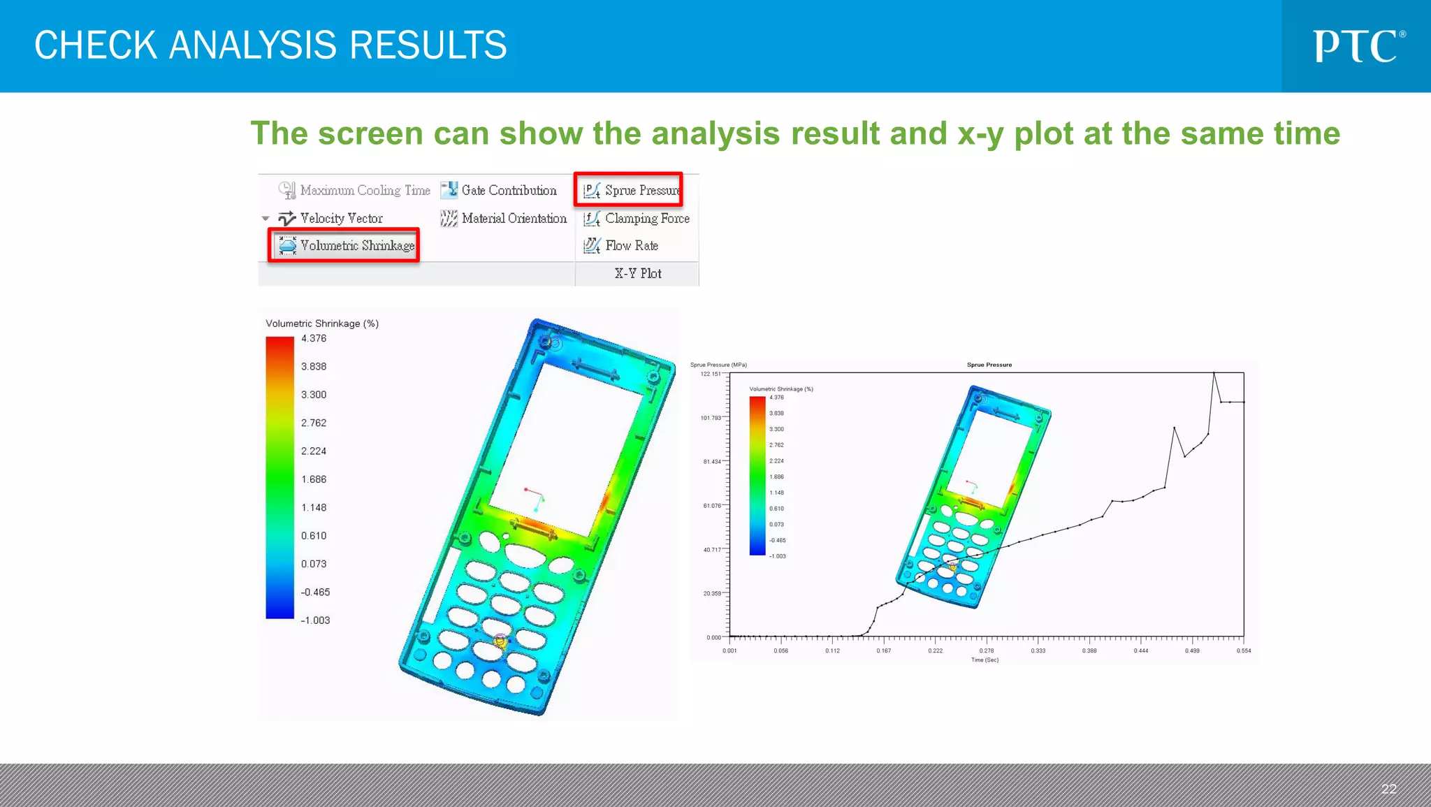 22
CHECK ANALYSIS RESULTS
The screen can show the analysis result and x-y plot at the same time
 
