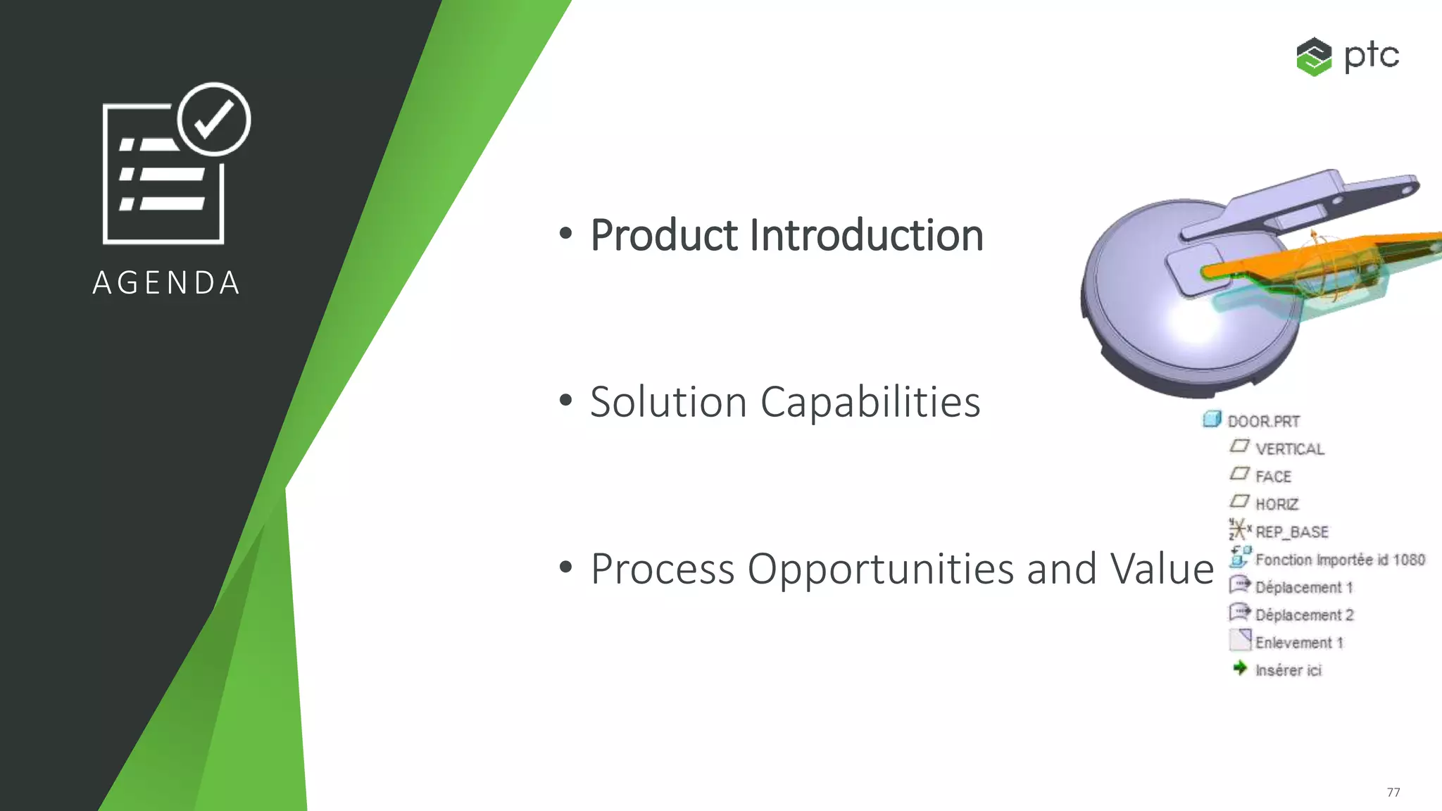 7777
AGENDA
• Product Introduction
• Solution Capabilities
• Process Opportunities and Value
 