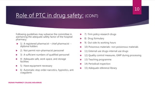 Ptc Guidelines For Rai AN OVERVIEW ON PHARMACO THERAPEUTIC COMMITTEE - M.L.SUSHMITHA | PPTX