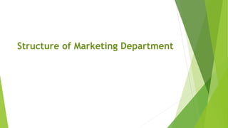 Structure of Marketing Department
 