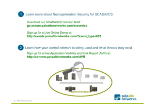 Learn more about Next-generation Security 1 for SCADA/ICS 
Download our SCADA/ICS Solution Brief 
go.secure.paloaltonetwor...