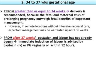 Preterm delivery : Preterm labour and PPROM | PPTX