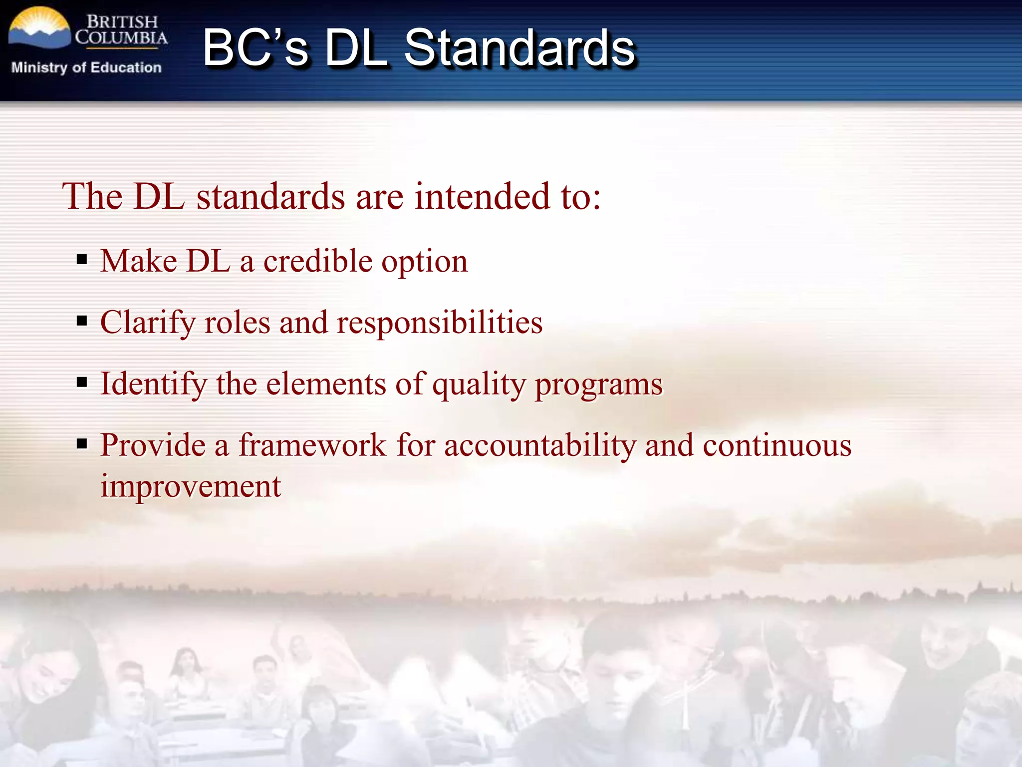 Grades 10 - 12Bricks-and-MortarEnter SeptemberFTE: (1/8 FTE/course)Aboriginal – 100%ESL – 100%Supplements - rural, teacher salary, etcJulySummerLearningFebruaryCountJuneSeptDistributed LearningSeptember1/8 FTE/courseAboriginal – 100%ESL – 100%Supplements - rural, teacher salary, etcFebruary1/8 FTE/courseAnytimeMay1/8 FTE/course* 2009/2010:  FTE base is $5851; 1/8 is $731
