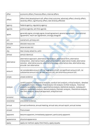 PTE Collocation List with PDF Download and Study Tips | PDF