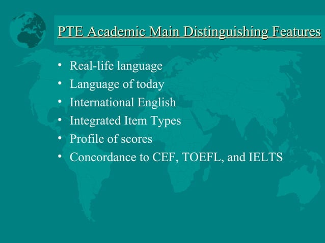PTE introduction | PPT | Standardized Testing | Educational Assessment