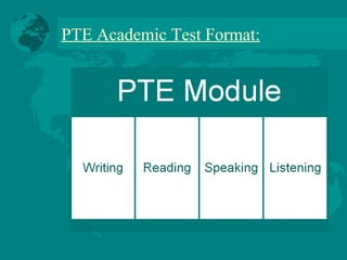 PTE Academic Test Format:
 