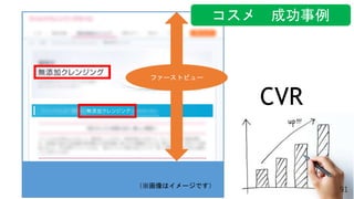 91
コスメ 成功事例
（※画像はイメージです）
CVR
ファーストビュー
 